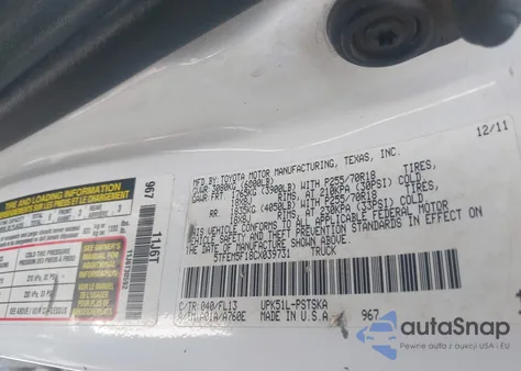 2012 Toyota Tundra Grade 4.6L V8 from USA, damaged, VIN 5TFEM5F18CX039731